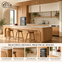 Set Kabinet dan Meja Dapur Modern dengan Panel MDF, Dimensi Potongan Lembaran untuk Menyimpan Stok Massal untuk Program Multifamilial
