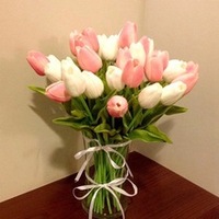 Fleurs artificielles haut de gamme style nordique Tulipe, mini arrangements floraux en plastique souple pour la décoration intérieure, vases de fleurs coupées réalistes