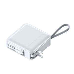 <b>Plug</b> Power Bank 20000Mah Li-Polymer Fast <b>Charging</b> Portable Charger Pd18w Ac <b>Usb</b> High Capacity Lanyard Wood Material - Product Image 1