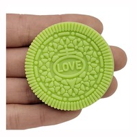 Modèle de jouet en résine PVC de 45 mm, biscuit sandwich au chocolat mignon, simulation de cookie, pour accessoires alimentaires de maison de poupée et fournitures de remplissage de slime