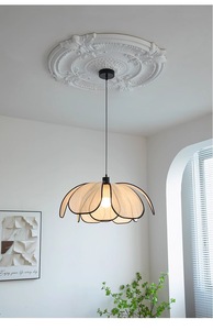 Lustre moderne en cristal LED avec cadre en bois, montage en surface, couvercle en acrylique, IP44, 3500K blanc chaud, CRI80, garantie de 3 ans - Product Image 5