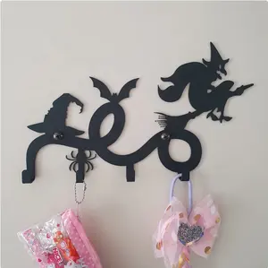 Cadılar bayramı hediyeler Metal anahtarlık cadılar bayramı dekor duvara monte anahtar kancası palto askılık portmanto siyah anahtarlık sevimli anahtarlık