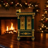 Boîte à musique de Noël en polyrésine illuminée par LED multicolores clignotantes, personnalisée avec la mélodie, scène de ballet tournante, danseuse, 8 chansons de Noël