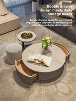 Table basse minimaliste de style italien avec rangement, sans assemblage, design moderne luxueux pour petits appartements et grands salons