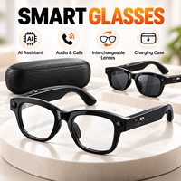 Lunettes Intelligentes IA avec Caméra 800W, Enregistrement Photo et Vidéo, Traduction IA, Assistant Vocal, Transfert WiFi, Étui de Recharge 3600mAh