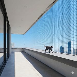 Malla de Seguridad para Gatos Premium Resistente a Mordeduras con Núcleo de Alambre de Acero Inoxidable de 1 mm de Grosor, Malla Reforzada para Balcón - Product Image 1