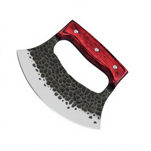 Nouveau couteau Ulu OEM en acier à haute teneur en carbone, fait main, manche en bois Pakka, lame en pied-de-mouton de 2 mm d'épaisseur, pour hacher, découper et trancher - Product Image 4