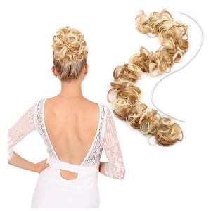 वी 14 80 ग्राम वाइंडिंग प्रकार हेयरपिन गन्दा बाल एक्सटेंशन महिलाओं के बालों के लिए डोट चिगनन पोनीटेल - Product Image 3