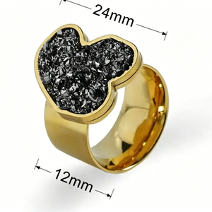 <span class=keywords><strong>Anillo</strong></span> de Acero Inoxidable para Mujer, Diseño de Moda Bear Catlog, Joyería, Regalo, <span class=keywords><strong>Anillo</strong></span> de Dedo con Piedra Verde Dorada - Product Image 3