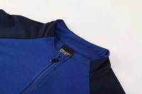 Setelan Training Sepak Bola Pria Berkualitas Tinggi 100% Poliester Model Thailand, Jaket Sepak Bola Full Zip dengan Cetakan Heat-Transfer, Bahan Bernapas