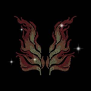 Chama Design Hotfix Ferro-on Patch De Cristal com Pedrinhas Fogo Feito De Transferência De Vidro Hotfix Crystal Transfer Design - Product Image 6