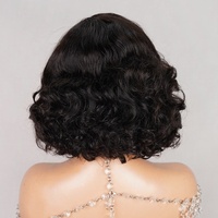 Perruques Bob Courtes Coupées Droites Sans Colle Full HD Lace Pixie Cut T1b Violettes 13x6 HD Lace Frontal en Cheveux Humains