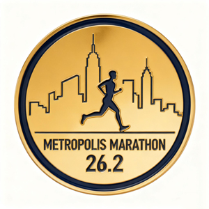 Pièces commémoratives personnalisées en alliage de zinc moulé sous pression pour le Marathon de Metropolis 2026 – Pièces de collection pour événements sportifs et récompenses de course - Product Image 3