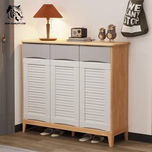 Mueble zapatero de madera para entrada, estilo rústico, ecológico, nuevo, a la moda, disponible en stock, personalizable, al precio más bajo de fábrica. - Product Image 5