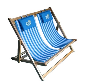 Chaise longue pliante en bois à double assise pour la plage ou la terrasse Chaise de plage confortable pour 2 <span class=keywords><strong>personnes</strong></span> - Product Image 2
