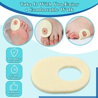 36 pièces de coussinets ovales en feutre pour callosités de maïs, coussins auto-adhésifs pour callosités, coussin respirant pour orteils, pieds et soulagement de la douleur