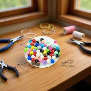 Ilan Abalorio Perline colorate da 8 mm per la creazione di gioielli 20G - Product Image 3