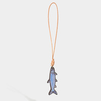 Porte-clés pendentif en cuir de poisson, breloque de sac, accessoire de voiture, ornement animal simulé créatif et original, cadeau