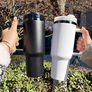 Custom Double Wall Vacuum Insulation <b>40OZ</b> <b>Tumbler</b> H2.0 Black Plated Base Stainless Steel <b>Tumbler</b> for Laser Engraving - Product Image 1