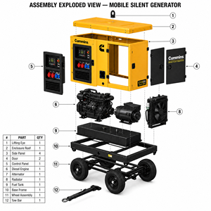 Generador Diésel Súper Silencioso de Gas Natural EAC, Cummins Weichai, 5kva, 20kva, 300kva, 25kw, 80kw, 150kw, 220V, 380V, 1 Fase, 50/60Hz - Product Image 4