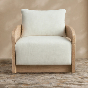 Fauteuil pivotant en teck moderne avec coussins imperméables durables <span class=keywords><strong>pour</strong></span> la détente en plein air - Design écologique - Product Image 1