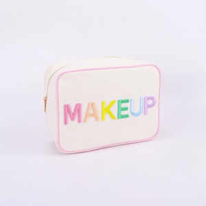 Stock Monogrammed <b>Toiletry</b> Bag with Nylon Piping Custom Travel <b>Storage</b> Bag Bridesmaid Gifts Large Blank Makeup Bags Engrabable - Product Image 5