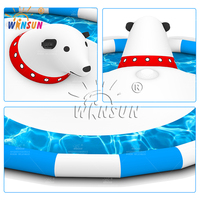 Piscine gonflable WINSUN en forme d'ours polaire avec plateforme de saut pour enfants, idéale pour les fêtes d'été en extérieur et la location commerciale