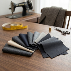 Tela Satén <span class=keywords><strong>de</strong></span> Lana/Poliéster 230g/m Ligera Teñida Lisa para Traje <span class=keywords><strong>de</strong></span> Negocios <span class=keywords><strong>de</strong></span> <span class=keywords><strong>Hombre</strong></span>, Esmoquin <span class=keywords><strong>de</strong></span> Boda, Confección a Medida, En Stock - Product Image 1