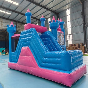 Tùy Chỉnh Đảng Màu Hồng Đảng Nảy Lâu Đài Inflatable Nhà Bị Trả Lại Công Chúa Lâu Đài Inflatable Bouncer Với Trong Nhà Trượt - Product Image 3