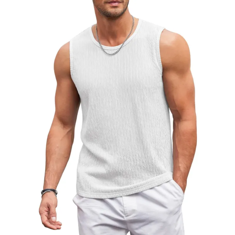 Hommes Casual Tops 2 Pack Tricot Sans Manches Léger Tee Muscle Basic T Shirts