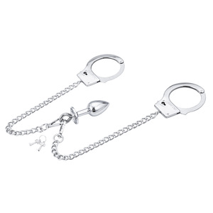 Mujer esclava Bdsm fetiche juego sexual desmontable Anal Butt Plug Cuff PU plata 100% impermeable tamaño ajustable tapones anales <span class=keywords><strong>esposas</strong></span> - Product Image 5