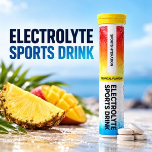 Comprimés effervescents d'électrolytes saveur tropicale en tube, supplément nutritionnel sportif OEM, marque privée, logo personnalisé - Product Image 2