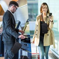 Portefeuille de voyage personnalisé avec logo, étanche, pour passeport, téléphone portable, blocage RFID, porte-cartes, porte-monnaie, sac de voyage pour femme et homme