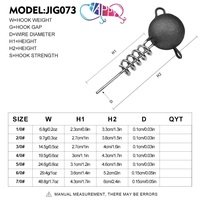 Nouveau Plomb Rond à Fixation Rapide 6.8g-48g avec Tête de Jig à Verrouillage à Ressort et Vis Fixe pour leurres Crank Jig, leurres pour brochet, leurres souples, leurres Shad et leurres Swimbait
