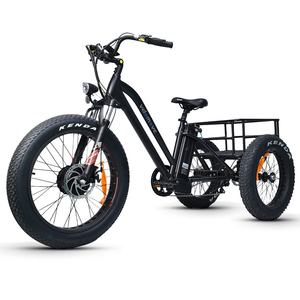 velomove 500w 750w 3轮货物ebike脂肪轮胎前轮轮毂电机电动三轮车
