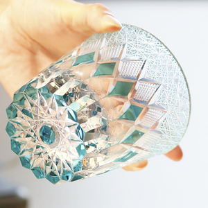 Vasos Old Fashioned de Lujo Edo Kiriko de 320 ml, Corte a Mano, para Whisky, Cristal Azul Cielo, Artículos de <span class=keywords><strong>Bar</strong></span> - Product Image 6