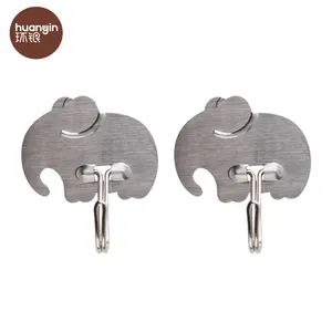 HY-0411 2023 new style elephant stainless steel adhesive wall hook