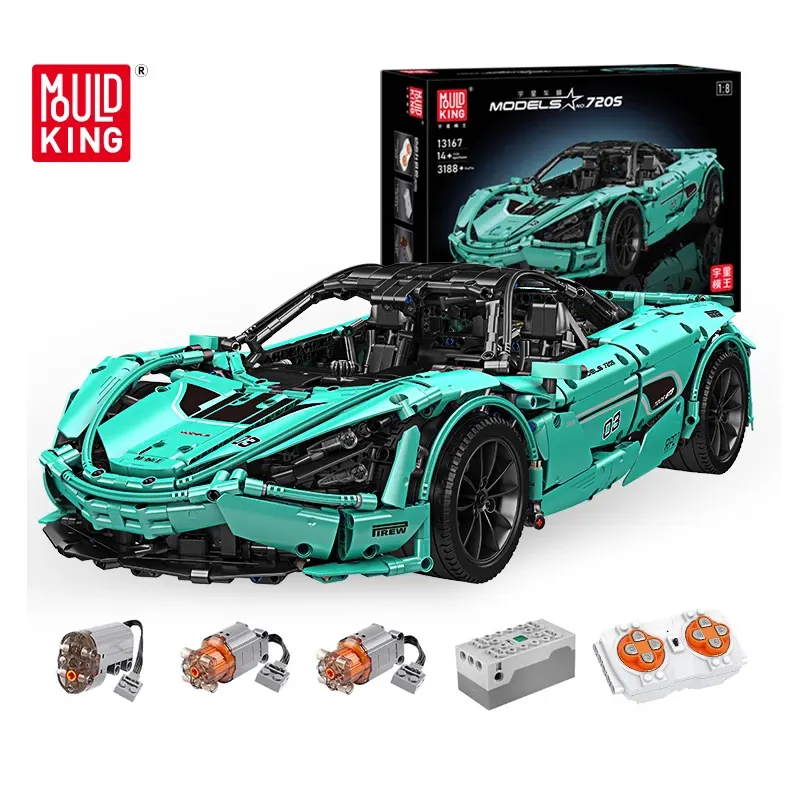 MOULD KING 13167テクニカルスポーツカービルディングブロックスーパースピードレーシングカーモデルMOC-46762レンガ大人用おもちゃギフト