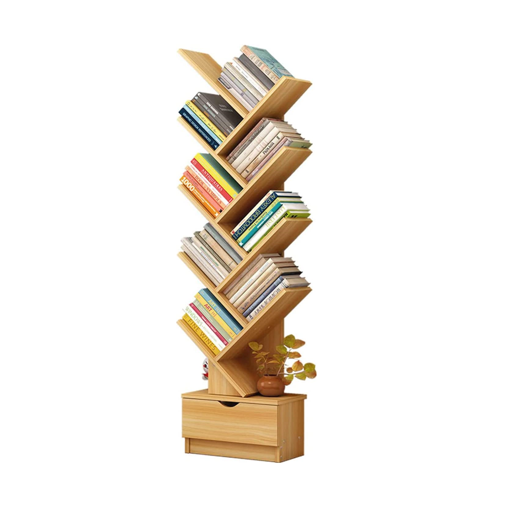 Scaffali dell'organizzatore di File di legno della libreria dell'albero di bambù di progettazione naturale della casa per il libro della biblioteca