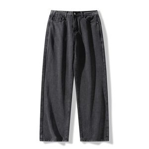 <span class=keywords><strong>Jeans</strong></span> da Uomo Personalizzati Tinta Unita Colore Chiaro Vestibilità Ampia Marchio di Tendenza Pantaloni Dritti Versatili Moda Retrò <span class=keywords><strong>Gamba</strong></span> <span class=keywords><strong>Larga</strong></span> Stile Baggy in Denim - Product Image 3