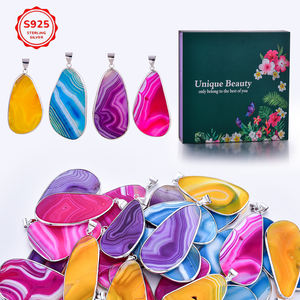 Collar con colgante de piedra natural duradero de moda para mujer de forma Irregular para fabricación de joyas - Product Image 3