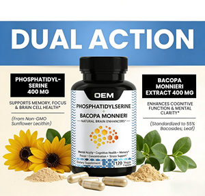 Cápsulas de Fosfatidilserina 400mg y Bacopa Monnieri 400mg, 120 Cápsulas Vegetales, Sin GMO, Suplemento Dietético GMP, OEM ODM - Product Image 4