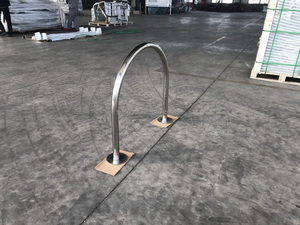 Support de vélo en acier inoxydable avec anneau de fixation, durable, pour le <span class=keywords><strong>stationnement</strong></span> et le rangement des vélos en zone publique - Product Image 4