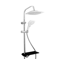 Système de douche de luxe ensemble Chrome salle de bain pluie pommeau de douche salle de bain luxuriant thermostatique douche robinet colonne ensemble