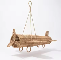 Décoration de chambre de bébé suspendue en rotin tressé, motif montgolfière, écologique