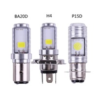 Ampoule de phare de moto universelle 12V H4 H6 BA20D P15D 18W LED 2COB, phare LED 6000K faisceau haut-bas, projecteur de phare LED, feu antibrouillard