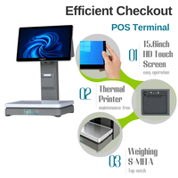 Terminal de point de vente en gros avec balance intégrée IA, imprimante, caisse enregistreuse, paiement efficace et interaction par écran tactile pour le caisson.
