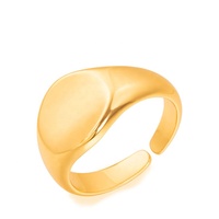Großhandel Einfache Unisex Blank Gravierte 18 Karat vergoldet Messing Ring verstellbarer Ring