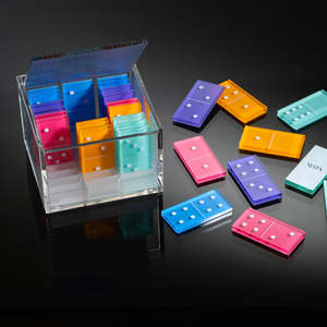 Di alta qualità in acrilico Matador Domino bicolore blocco Custom Lucite Domino gioco Set doppio sei nove - Product Image 1