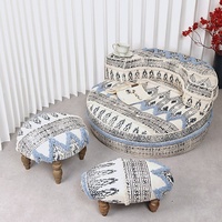 Canapé Tatami Style Luxe Léger Importé de Chine, Canapé Simple Décontracté, Style au Sol avec Dossier, Revêtement en Tissu Coton, Confort Doux